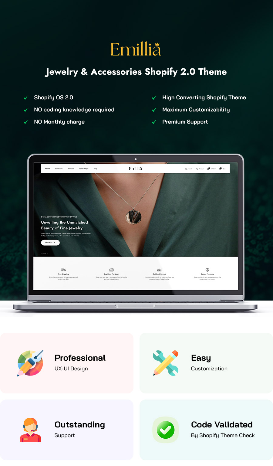 Emillia – Jewelry & Fashion Accessories Shopify Theme