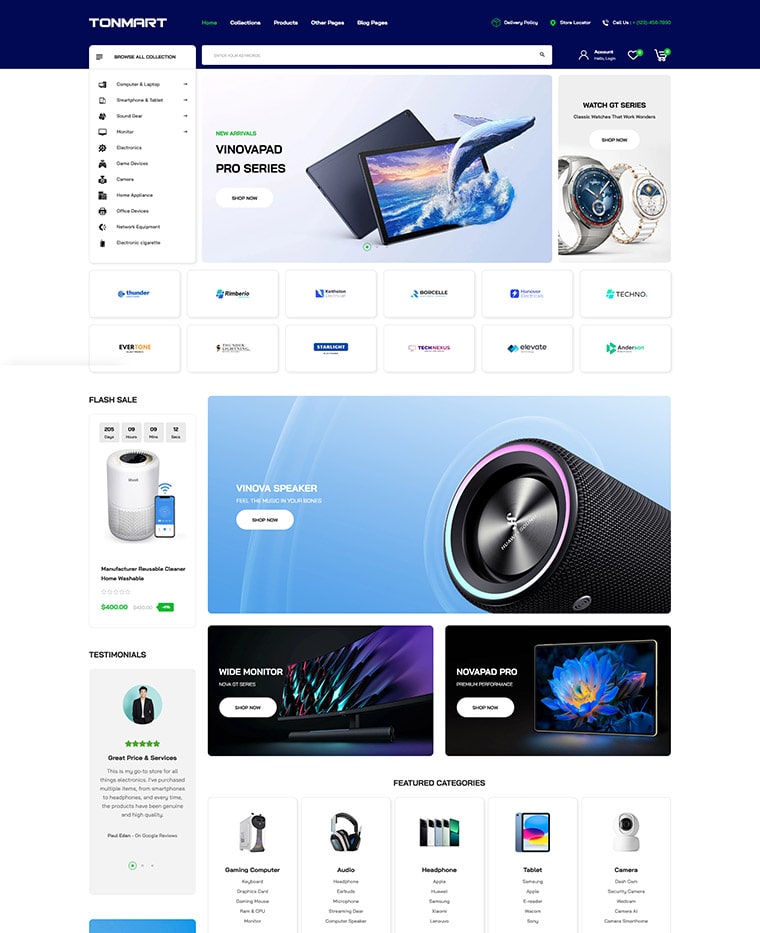 Electronics MegaShop Shopify Theme