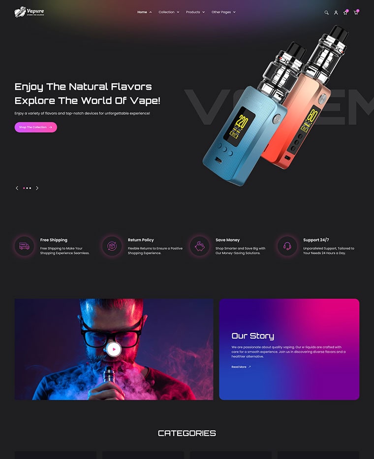 Vape & E-Liquid Shopify Theme