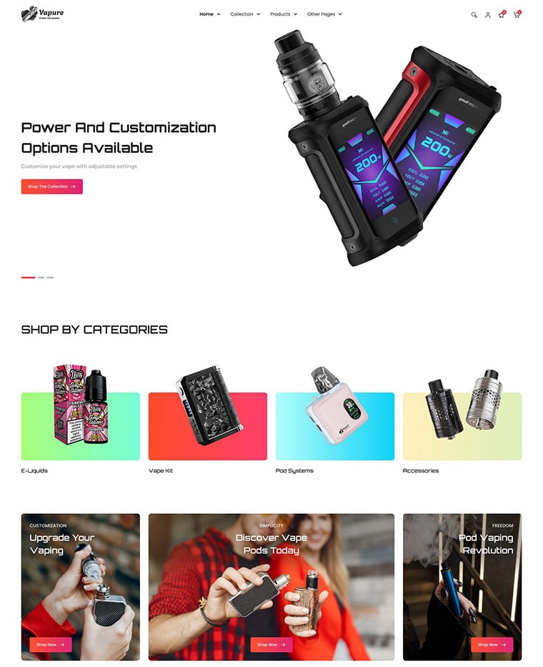 Vape & E-Liquid Shopify Theme