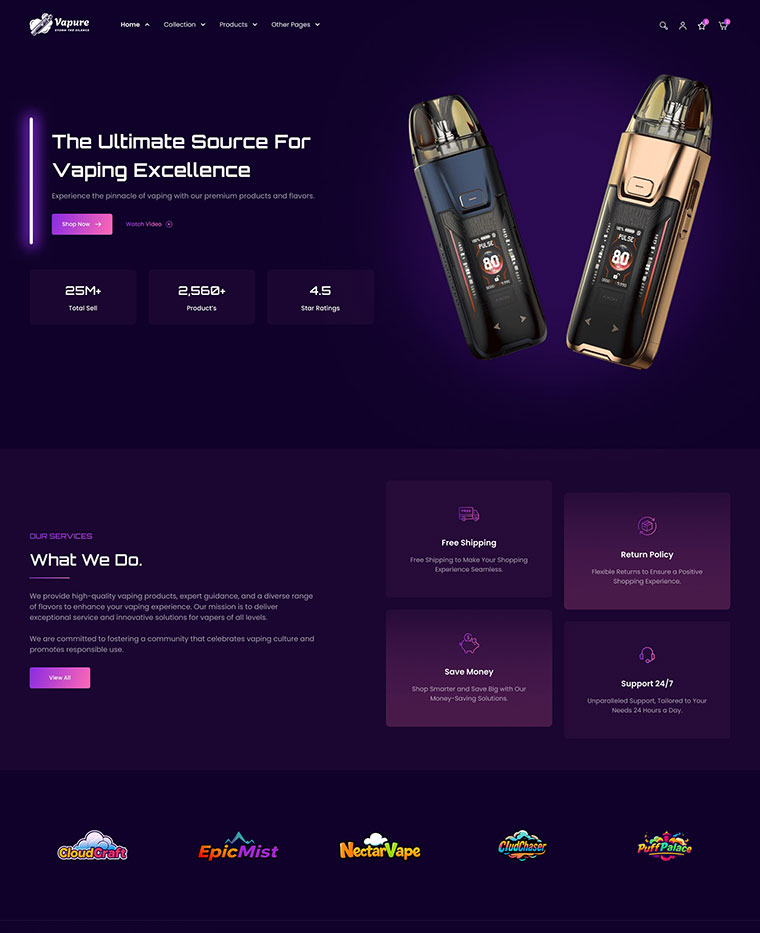 Vape & E-Liquid Shopify Theme