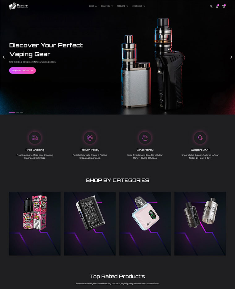 Vape & E-Liquid Shopify Theme